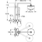 Grohe Eurodisc Cosmopolitan 210 Single Lever Shower System 23058