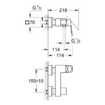 Grohe Eurocube Wall Mounted Single-Lever Shower Mixer 1/2" 23145