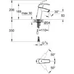 Grohe Eurosmart  Basin Mixer 1/2"  M-Size 23323 Chrome