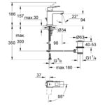 Grohe Eurocube Basin Mixer with Pop-Up Waste 1/2" Small 23390