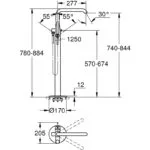 Grohe Essence Floor Mounted Bath Mixer 23491 Brushed Graphite