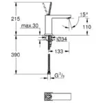 Grohe Eurocube Joy Basin Mixer 1/2" M-Size 23658