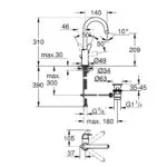 Grohe BauFlow Basin Mixer L-Size 23753