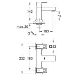 Grohe Eurocube Two-Handled Bath Filler 1/2" 25136