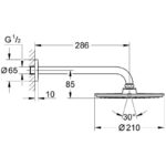 Grohe Rainshower Cosmopolitan 210 Head Shower Set 286mm 26052