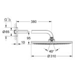 Grohe Rainshower Cosmopolitan 310 Head Shower Set 380mm 26066