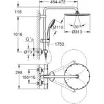 Grohe Euphoria 310 Shower System 26075 Brushed Hard Graphite