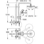 Grohe Tempesta Cosmopolitan 210 Thermostatic Shower System 26302