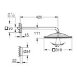 Grohe Rainshower Smartconnect 310 Cube Shower Set 422mm 26642