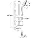 Grohe Euphoria 110 Massage Shower Rail Set 3 Sprays 27231