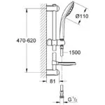 Grohe Euphoria 110 Mono Shower Rail Set 1 Spray 27256