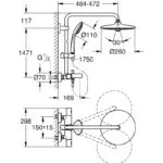 Grohe Euphoria 260 Thermostatic Bath Shower System 27475