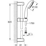 Grohe Tempesta 100 Shower Rail Set 3 Sprays 27644 Chrome