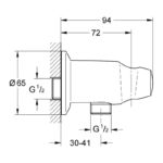 Grohe Movario Shower Outlet Elbow 1/2" 28406