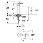 Grohe Eurostyle Cosmopolitan Medium Spout Sink Mixer 1/2" 31124