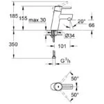 Grohe Concetto Basin Mixer Smooth Body 1/2" Small 32240