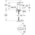 Grohe Eurostyle Cosmopolitan Mono Basin Mixer 1/2" Small 32468