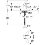 Grohe Euroeco Basin Mixer 1/2" S-Size 32734