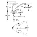 Grohe Eurodisc Sink Mixer 1/2" 33770