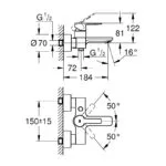 Grohe Lineare Single-Lever Bath/Shower Mixer Tap 33849 Steel