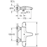 Grohe Grohtherm 1000 Thermostatic Bath/Shower Mixer 34155