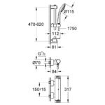 Grohe Grohtherm 2000 Thermostatic Shower Mixer 1/2" 34195