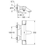 Grohe Grohtherm 2000 Special Wall Bath/Shower Mixer 1/2" 34202