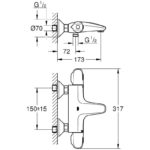 Grohe Grohtherm 1000 Thermostatic Bath/Shower Mixer 1/2" 34439