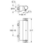 Grohe Grohtherm 2000 Thermostatic Shower Mixer 1/2" 34469