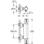 Grohe Grohtherm 800  Thermostatic Shower Mixer 1/2" 34562 Chrome