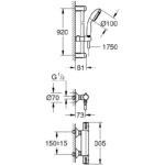 Grohe Grohtherm 800 Thermostatic Shower Mixer with Kit 34566