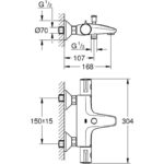 Grohe Grohtherm 800  Thermostatic Bath/Shower Mixer 1/2" 34569