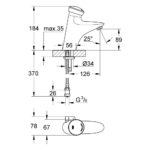 Grohe Eurodisc SE Self-Closing Electronic Basin Mixer 1/2" 36233