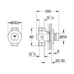 Grohe Euroeco Cosmopolitan T Self-Closing Valve 1/2" 36268