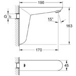 Grohe Euroeco Cosmopolitan E Infra-Red Wall Basin Tap 36274