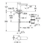 Grohe Eurosmart Cosmopolitan T Self-Closing Basin Mixer 36318