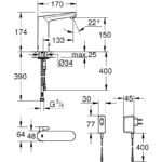 Grohe Eurosmart Cosmo E Infra-Red Electronic Basin Mixer L-Size