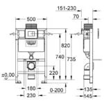 Grohe Rapid SL Skate Cosmopolitan 3 in 1 Set for WC 0.82m 38773