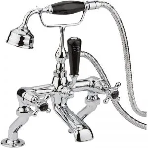 Hudson Reed Black Topaz Crosshead Bath Shower Mixer Dome