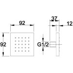 Hudson Reed Square Contemporary Body Jet