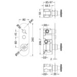 Hudson Reed Industrial Push Button Twin Outlet Shower Valve