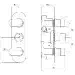 Hudson Reed Reign Triple Thermostatic Shower Valve with Diverter