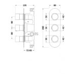 Hudson Reed Round Triple Shower Valve