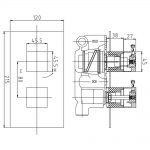 Hudson Reed Lennox Twin Thermostatic Shower Valve with Diverter