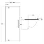 Ideal Standard i.Life 900mm Shower Enclosure Pivot Door