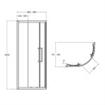 Ideal Standard i.Life 900 x 760mm Offset Quadrant Shower Enclosure