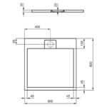 Ideal Standard i.Life Ultra Flat S Square Shower Tray 800x800mm Grey