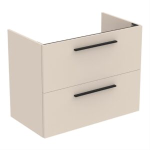 Ideal Standard i.Life A 80cm 2 Drawer Wall Vanity Unit Sand Beige Matt