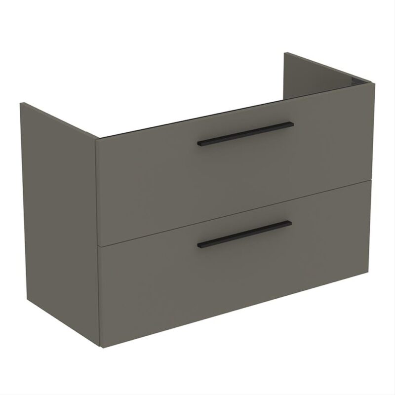 Ideal Standard i.Life A 100cm 2 Drawer Wall Vanity Unit Matt Quartz Grey