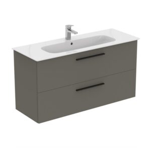 Ideal Standard i.Life A 120cm 2 Drawer Wall Basin Unit Matt Quartz Grey